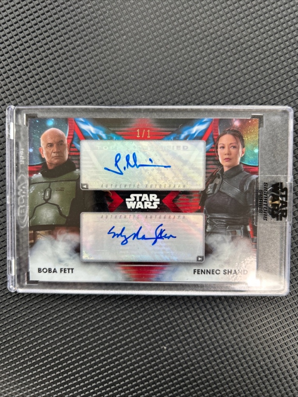 2023 SIGNATURE SERIES STAR WARS 1 of 1 BOBA FETT & FENNEC SHAND DUAL AUTOGRAPH